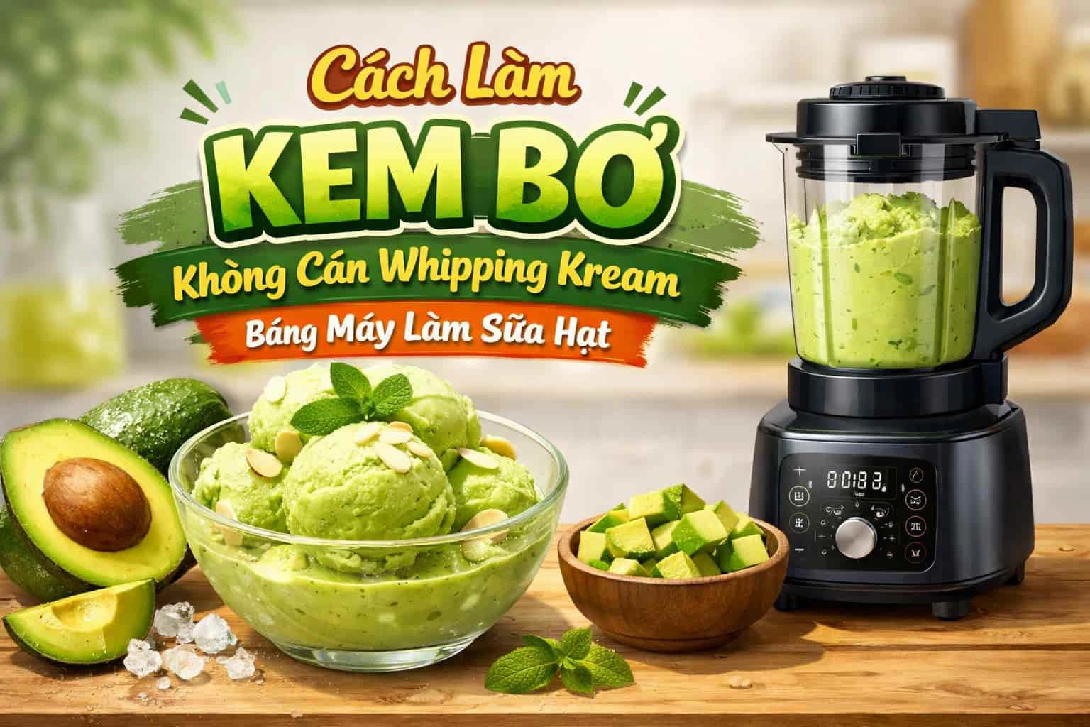Hướng dẫn làm kem bơ bằng máy làm sữa hạt đơn giản tại nhà