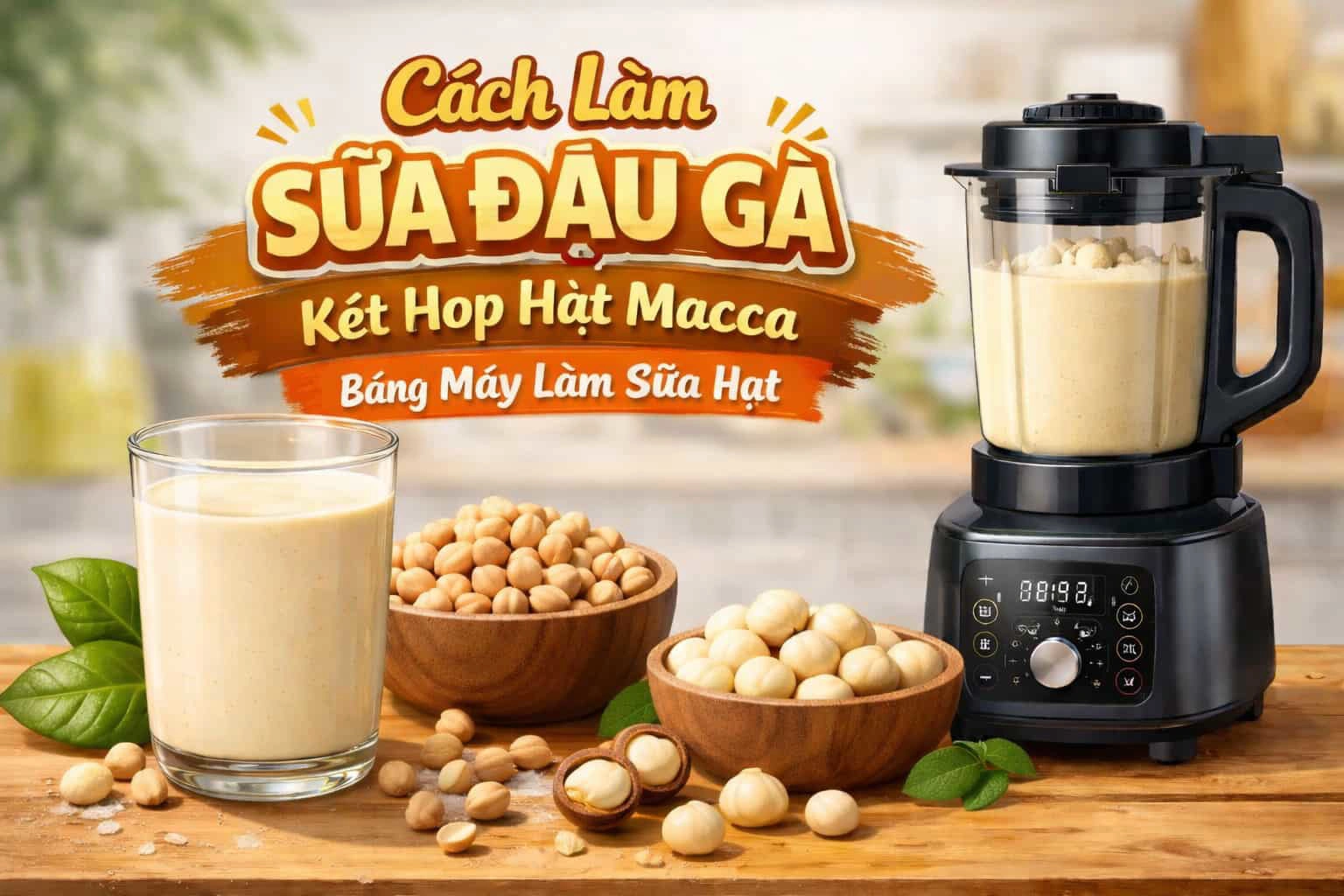 Cách làm sữa đậu gà kết hợp hạt macca bằng máy làm sữa hạt