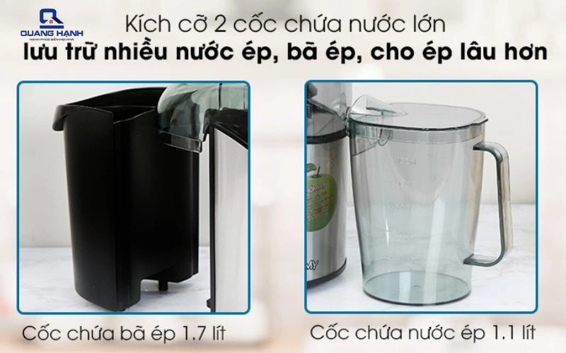 Chưa được dung tích nước ép lớn
