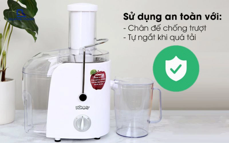 Máy ép trái cây Hommy có tính năng an toàn, bền