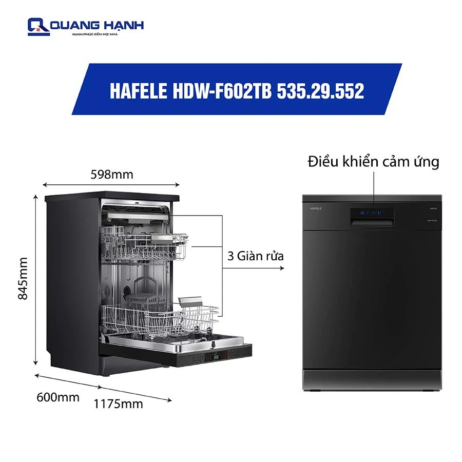 Máy rửa bát 14 bộ Hafele HDW-F602TB 535.29.552 QH246391 1