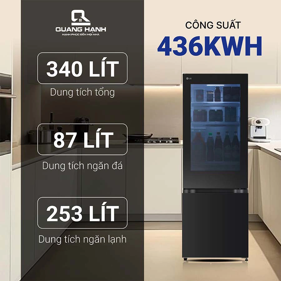 Tủ lạnh LG Inverter 340 lít InstaView LBB33BLMAI  QH246005 3