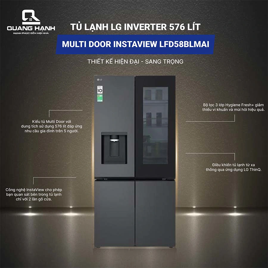 Tủ lạnh LG Inverter 635 lít Side By Side InstaView GR-G257BL QH245981 1
