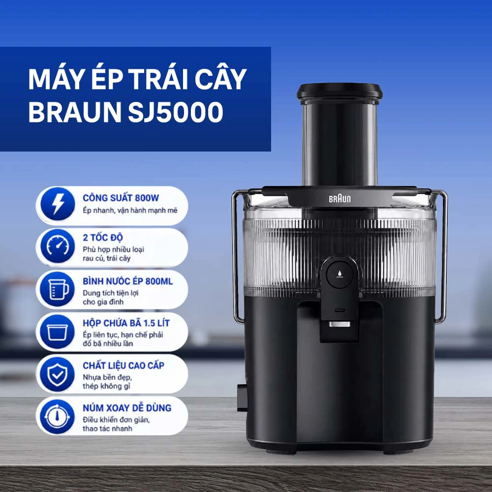 Máy ép trái cây Braun SJ5000 công suất 800W QH247673 1