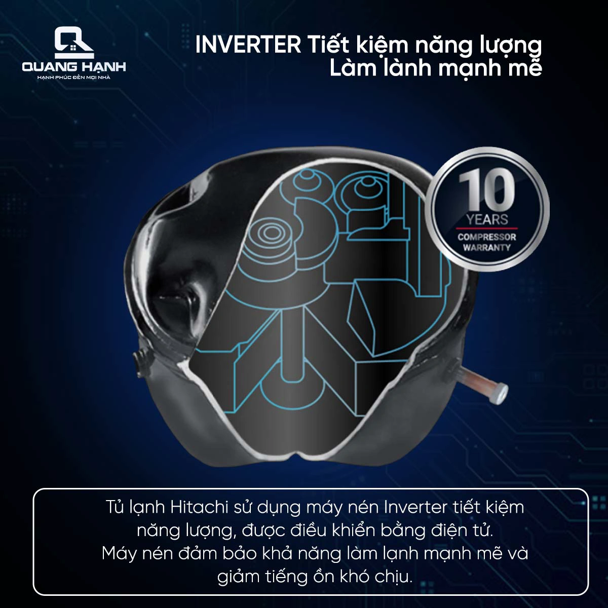 Tủ lạnh Hitachi Inverter 344 lít HRTN6379SGBKVN QH245552 6