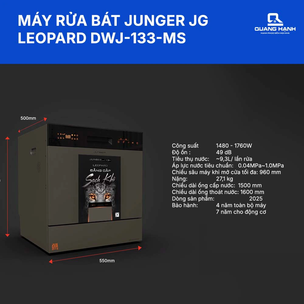 Máy rửa chén 13 bộ Junger JG Leopard DWJ-133-MS QH247844 1