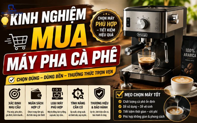 Kinh Nghiệm Mua Máy Pha Cà Phê: 7 Tiêu Chí Quan Trọng Cần Biết