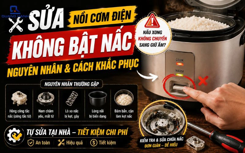 Cách sửa nồi cơm điện không nhảy nút đơn giản