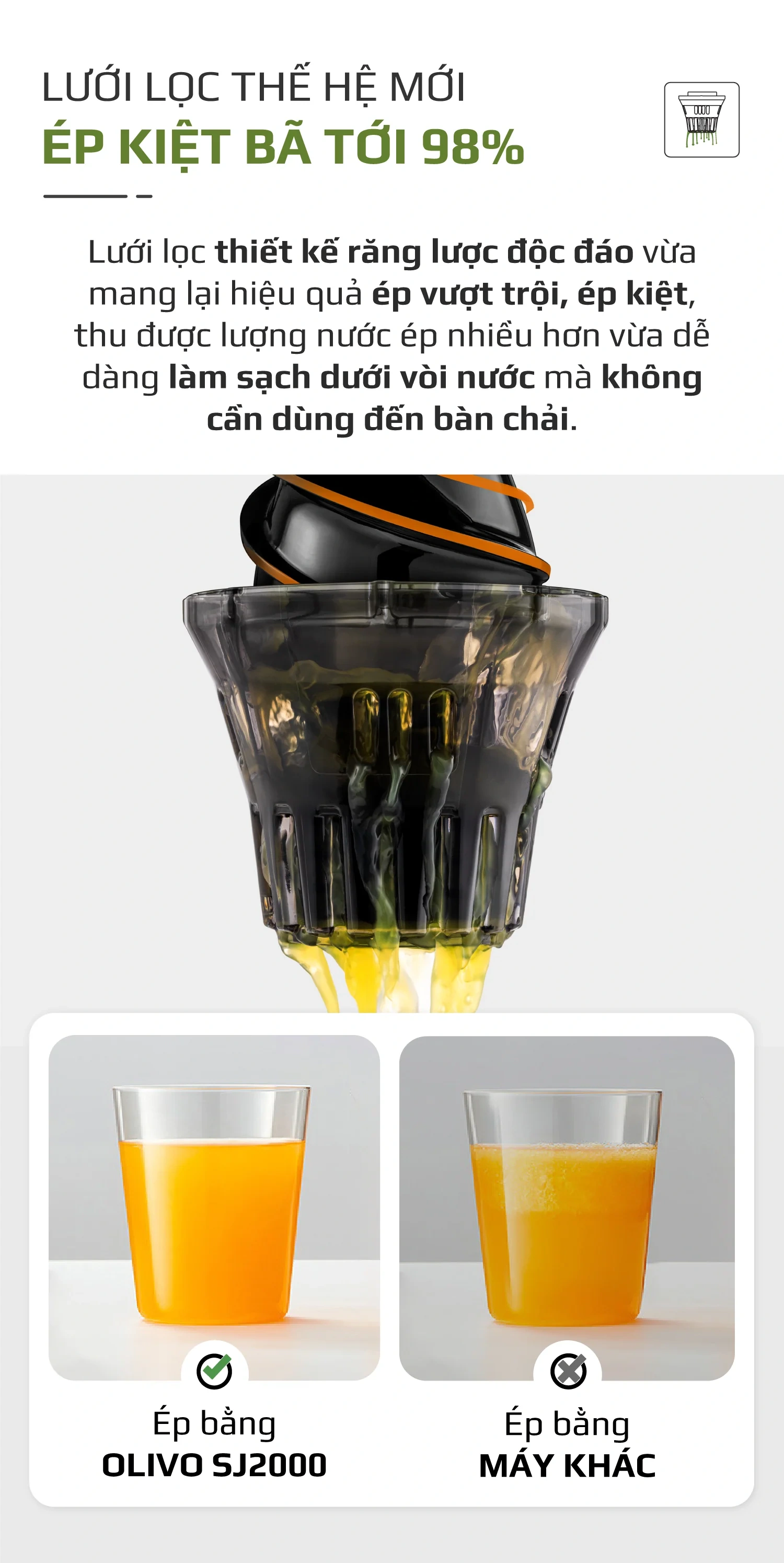 Máy ép chậm Olivo SJ2000 QH243692 6