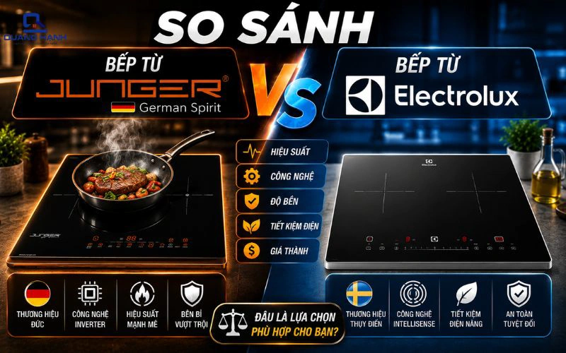 So sánh bếp từ Junger và Electrolux: Khác biệt nằm ở trải nghiệm