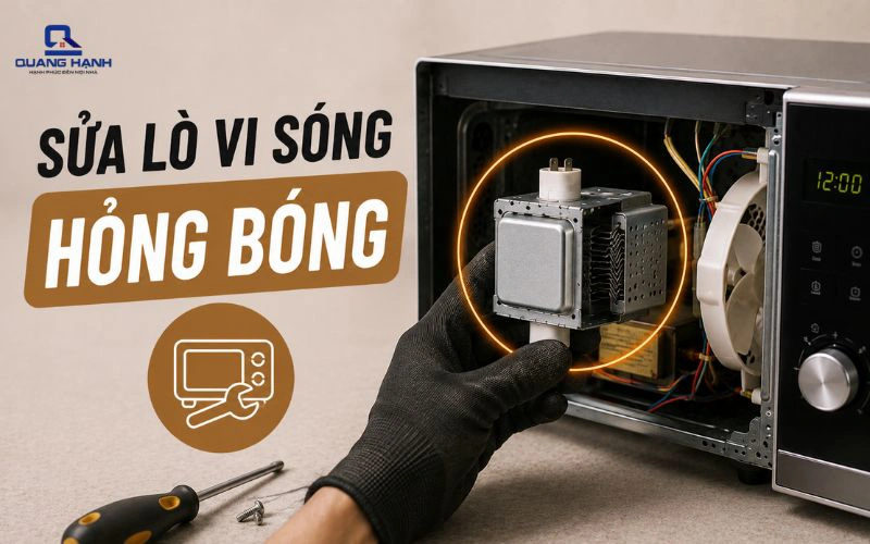 Sửa lò vi sóng cháy bóng: Nguyên nhân thường gặp, cách khắc phục