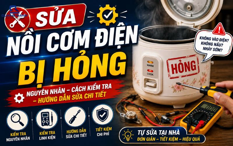 Cách sửa nồi cơm điện bị hỏng đơn giản, hiệu quả tại nhà