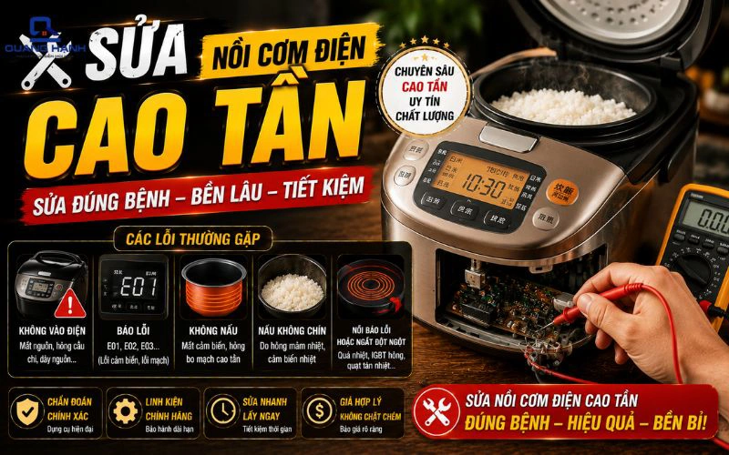 Cách sửa nồi cơm điện cao tần nấu cơm sống hiệu quả