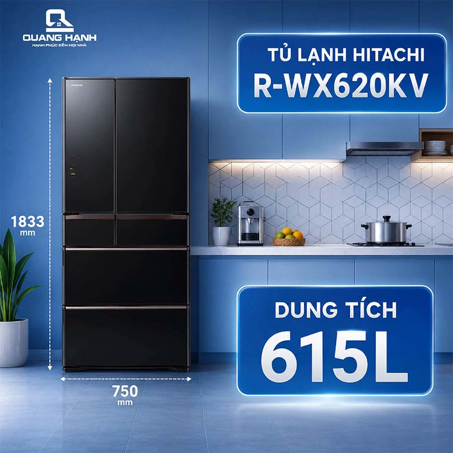 Tủ lạnh Hitachi Inverter 615 lít R-WX620KV XK QH102718 2
