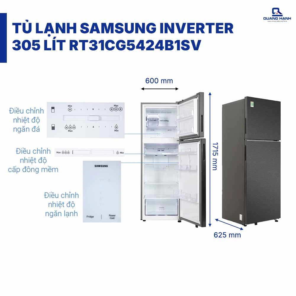 Tủ lạnh Samsung Inverter 305 lít RT31CG5424B1SV QH243132 1