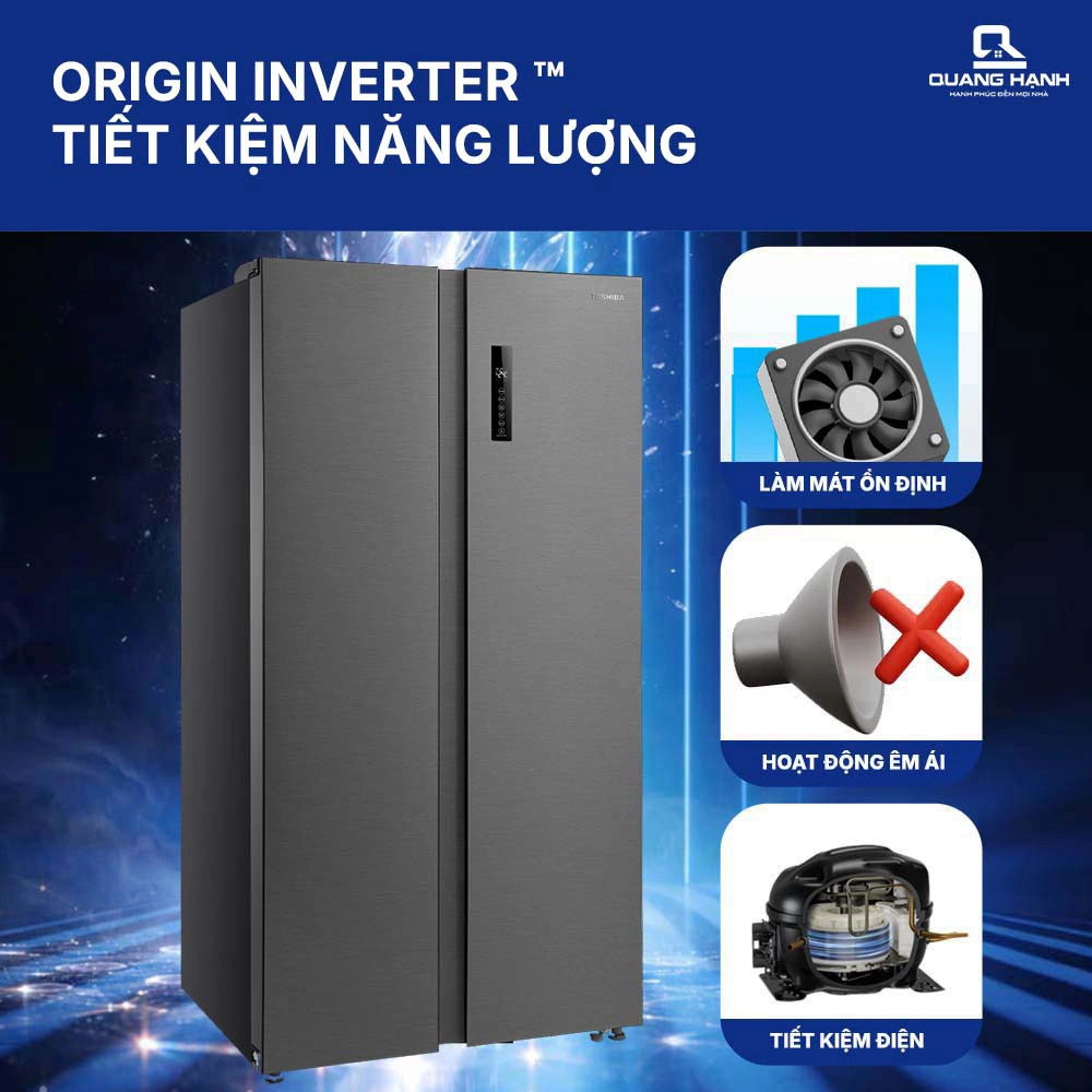 Tủ lạnh Side By Side Inveter 555 lít Toshiba GR-RS696WI-PMV(60)-AG QH245522 3