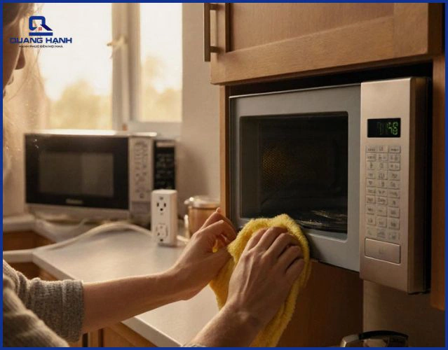 Vệ sinh lò vi sóng bằng rượu trắng