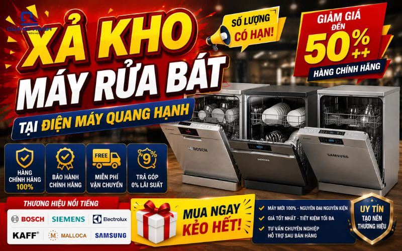 Xả Kho Máy Rửa Bát Chính Hãng - Giảm Đến 50%, Số Lượng Có Hạn