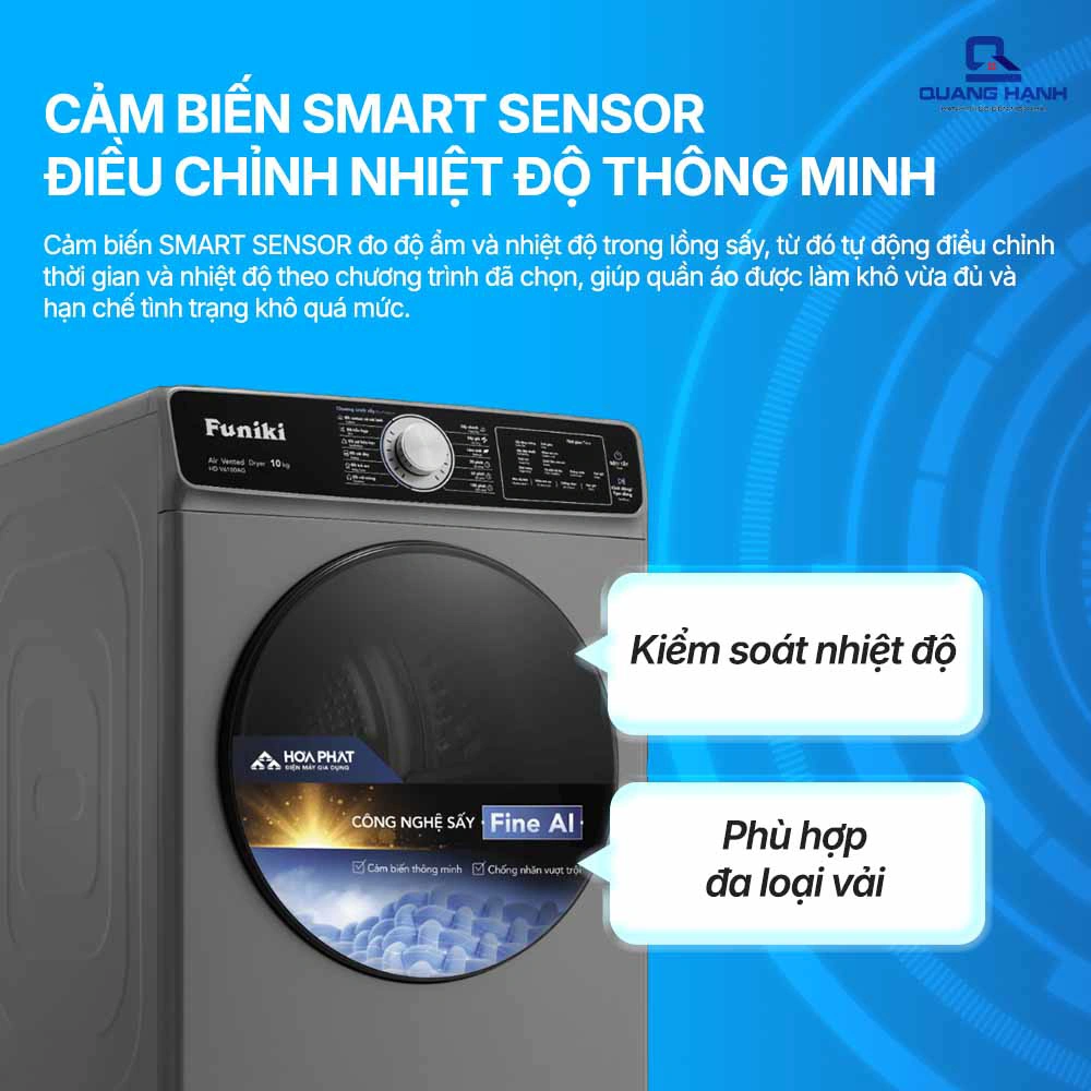 Máy sấy thông hơi Funiki HD V6100AG 10kg QH247599 3