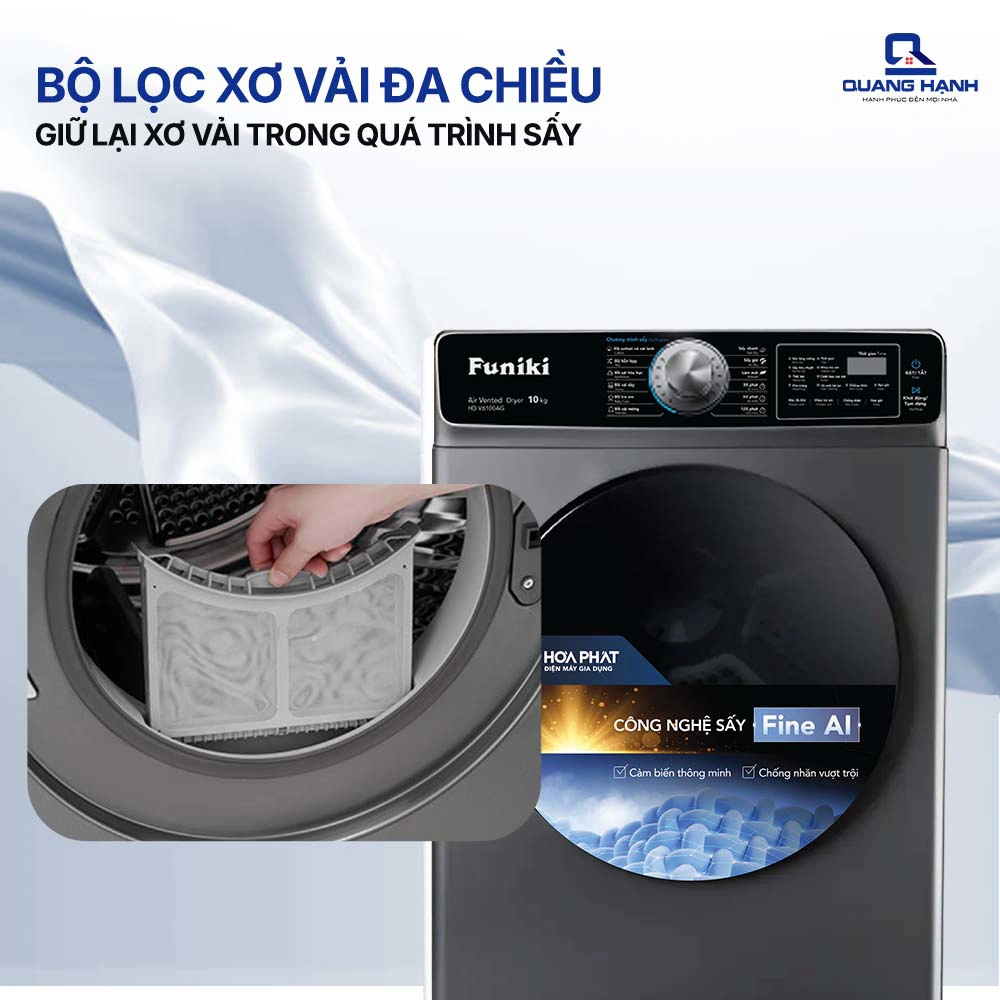 Máy sấy thông hơi Funiki HD V6100AG 10kg QH247599 4