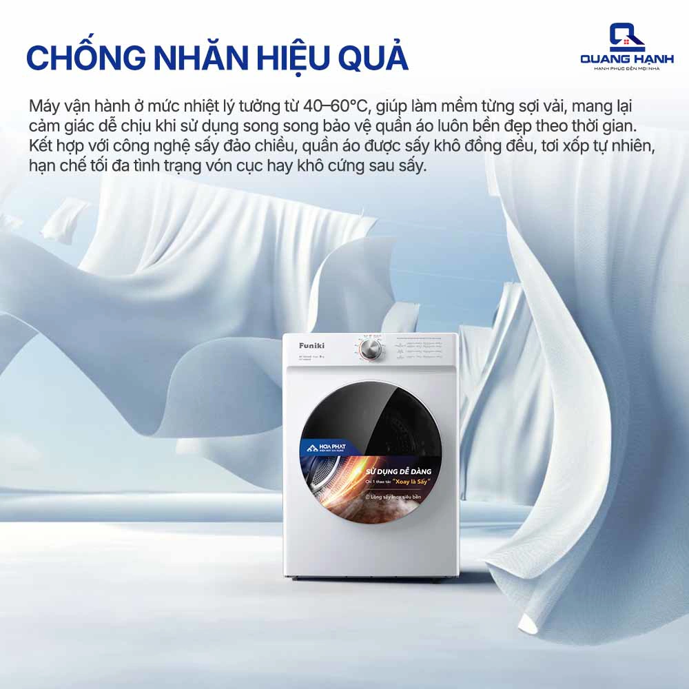 Máy sấy thông hơi Funiki HD V680AW 8kg QH247648 4