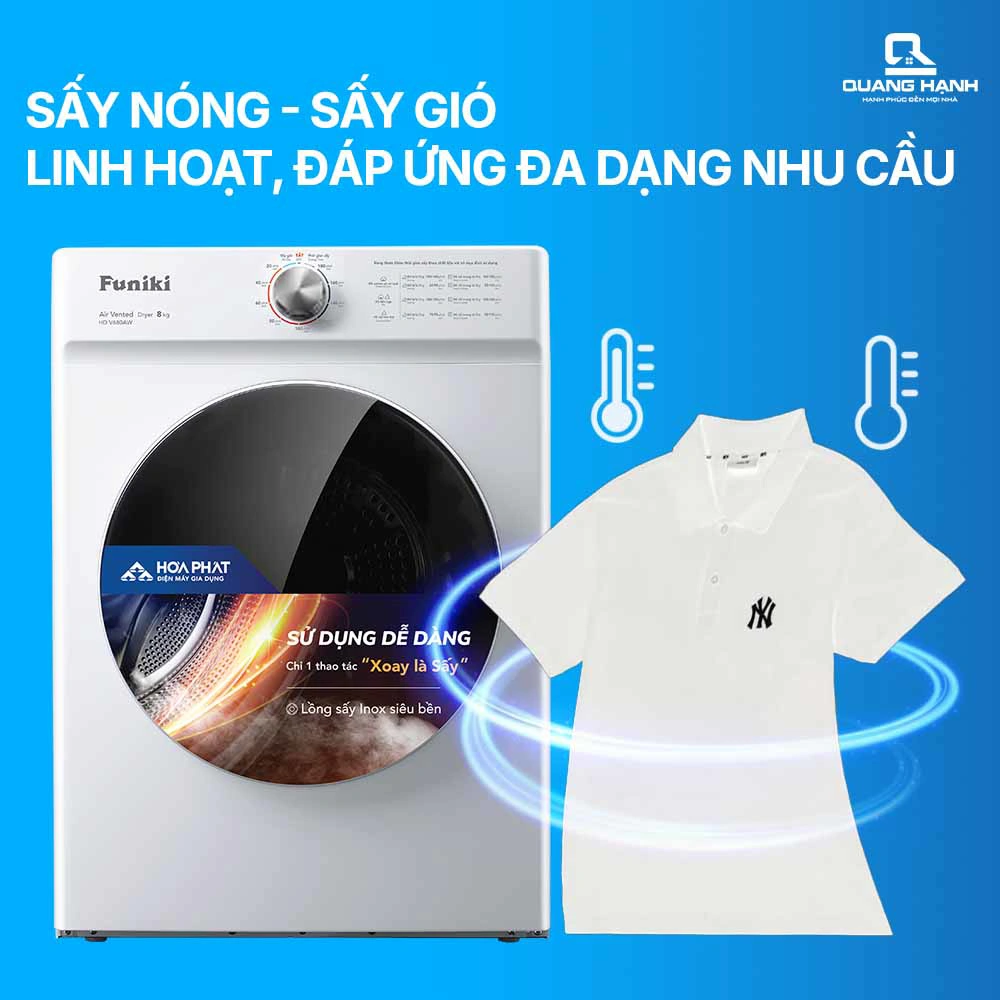 Máy sấy thông hơi Funiki HD V680AW 8kg QH247648 3