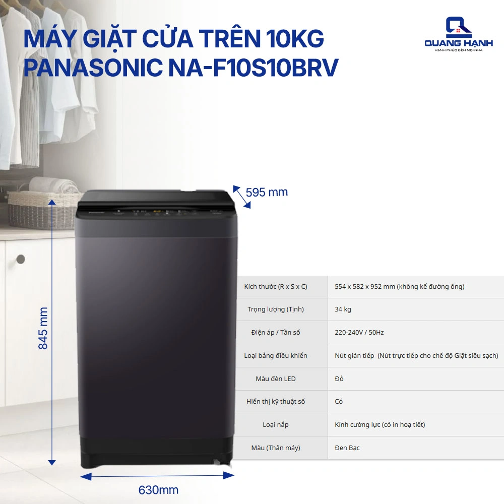 Máy giặt Panasonic 10 Kg NA-F10S10BRV QH242153 1