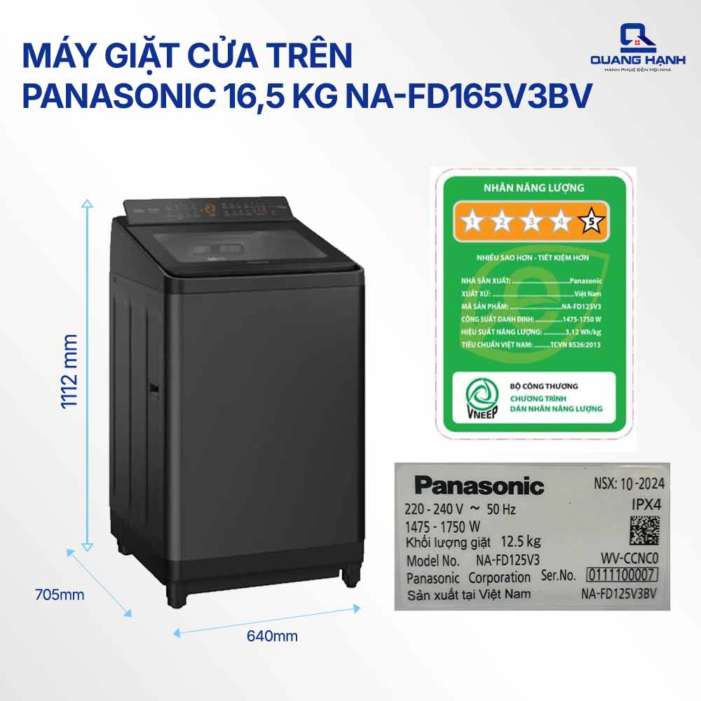 Máy giặt Panasonic Inverter 16.5 Kg NA-FD165V3BV QH247759 1