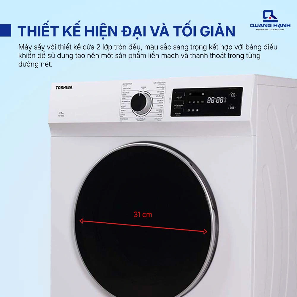 Máy sấy thông hơi Toshiba TD-H80SEV(WK) 7 kg QH242123 2