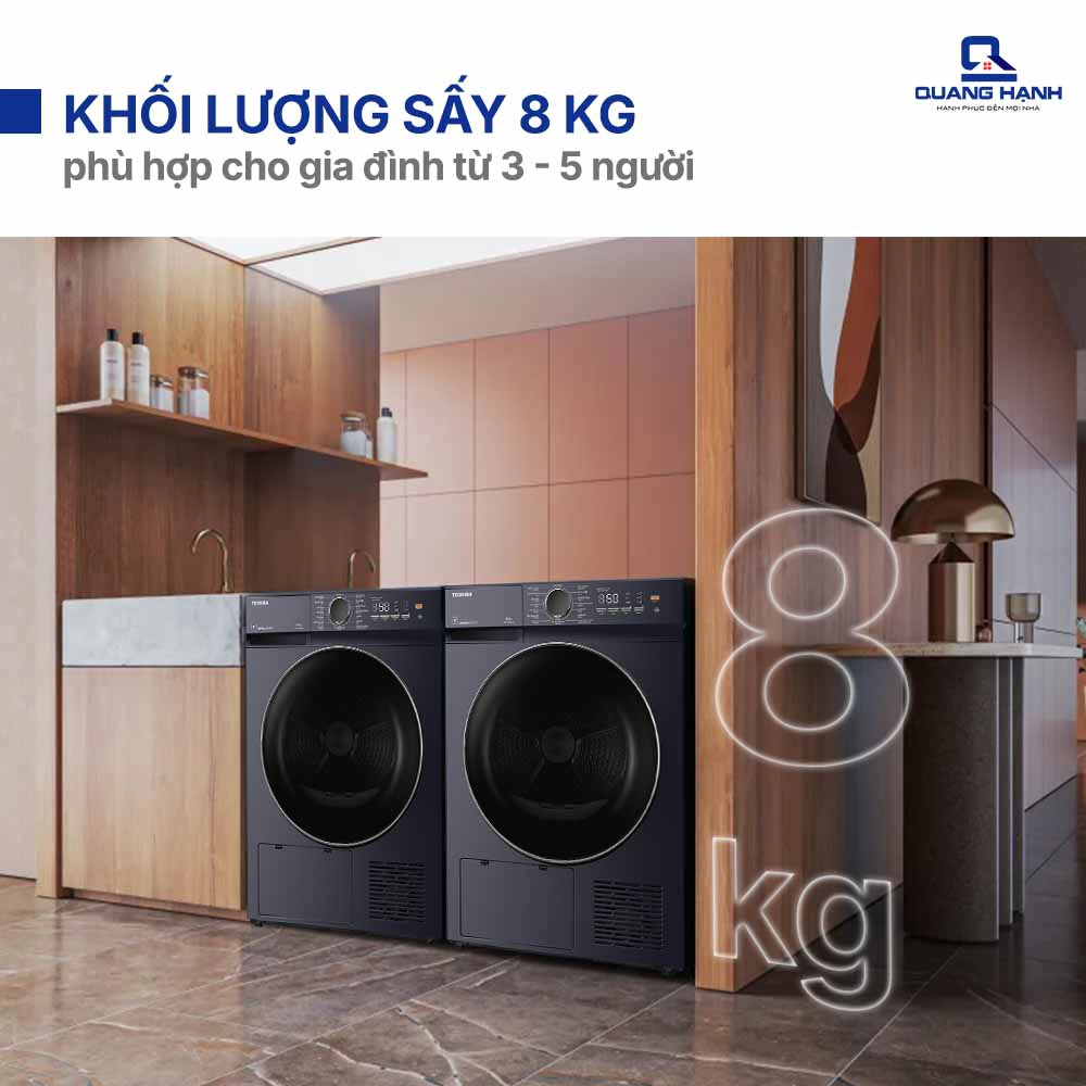 Máy sấy bơm nhiệt Toshiba 8.0 kg TD-T21B90HWV(MG) QH246717 2