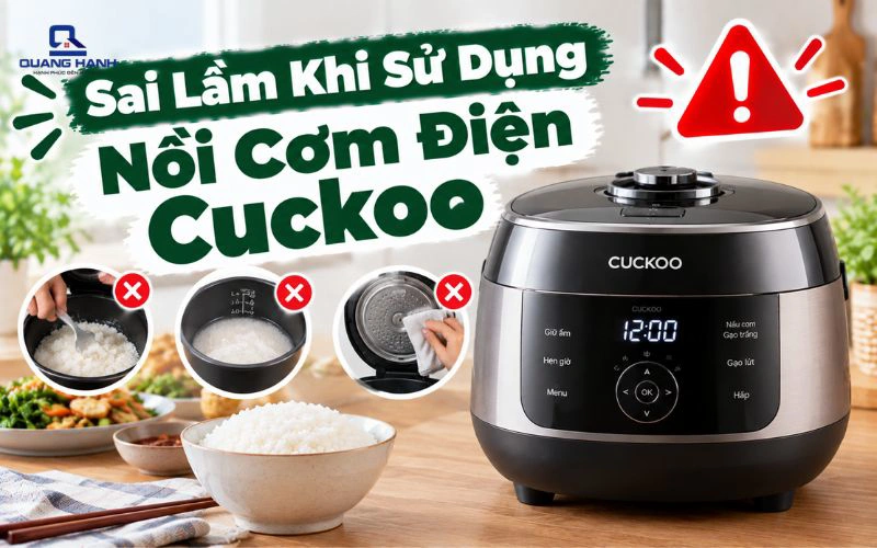 Sai lầm khi sử dụng nồi cơm điện Cuckoo bạn cần tránh