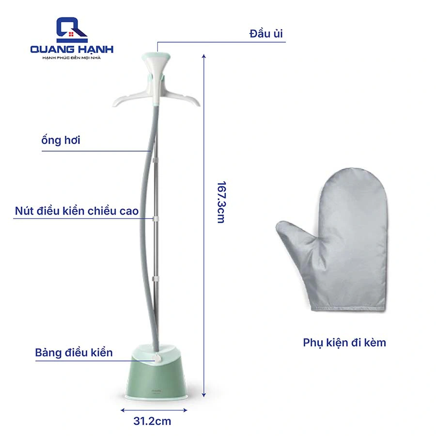 Bàn là hơi nước Philips STE1011/70 1600W QH246774 1
