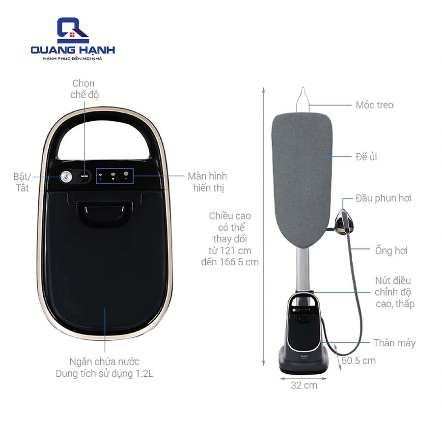Bàn ủi hơi nước đứng Philips AIS8540/80 2200W QH243658 1