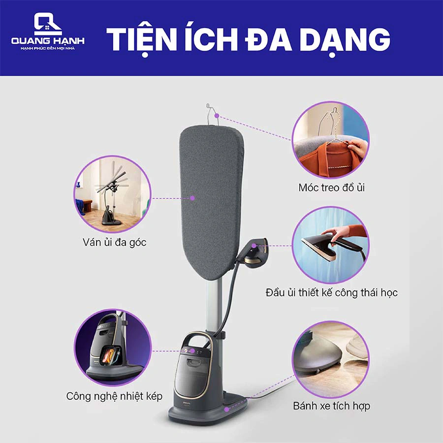 Bàn ủi hơi nước đứng Philips AIS8540/80 2200W QH243658 8