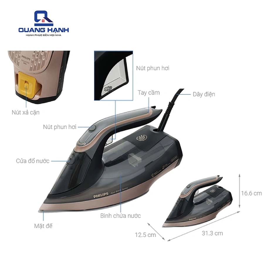 Bàn ủi hơi nước Philips DST8041/80 3000W QH241331 1