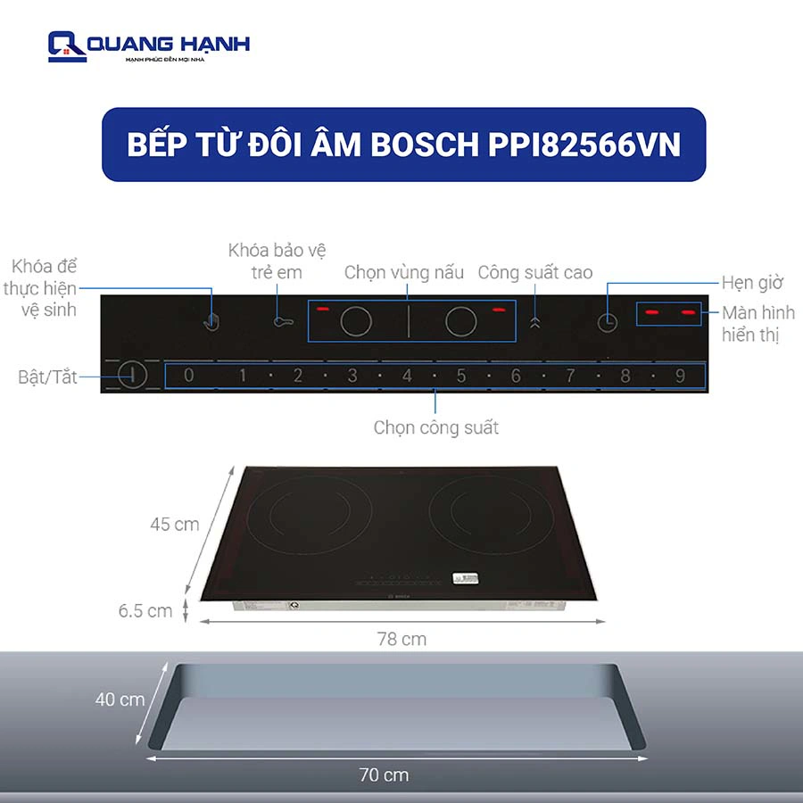Bếp từ đôi âm Bosch PPI82566VN 3500W QH242073 1