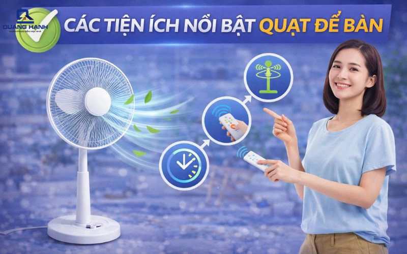 Các tiện ích nổi bật của quạt bàn trên thị trường hiện nay
