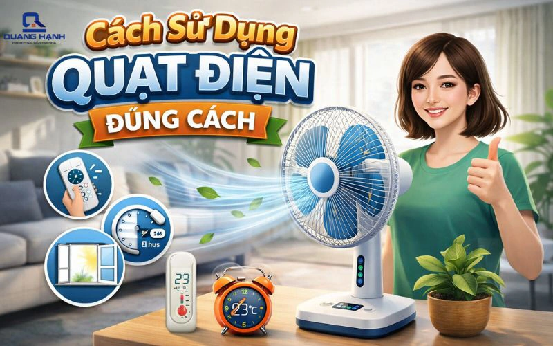 Cách sử dụng quạt điện đúng cách giúp làm mát hiệu quả và tiết kiệm điện