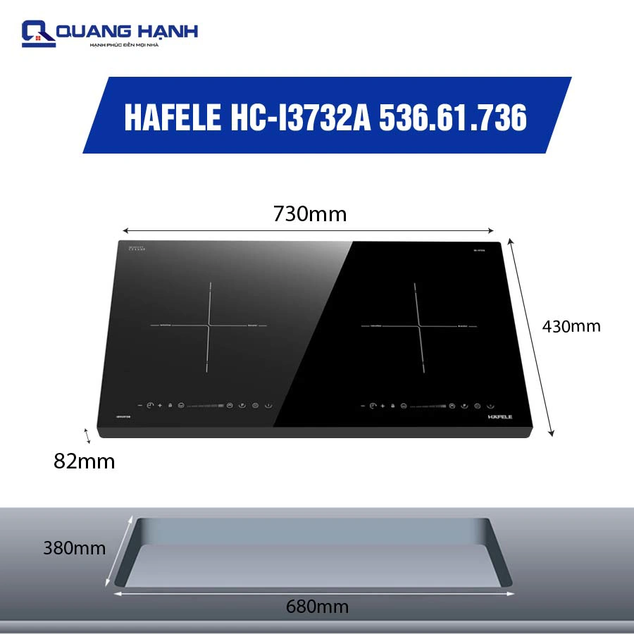 Bếp từ 2 vùng nấu Hafele HC-I3732A 536.61.736 | Chính Hãng QH232998 1