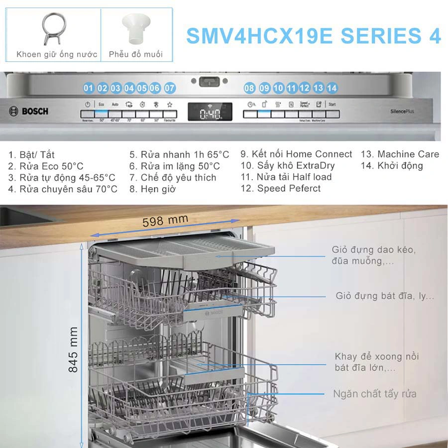 Máy rửa chén âm toàn phần Bosch SMV4HCX19E Series 4 QH246568 1