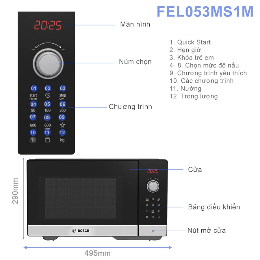 Lò vi sóng Bosch FEL053MS1M Series 2 QH242703 1