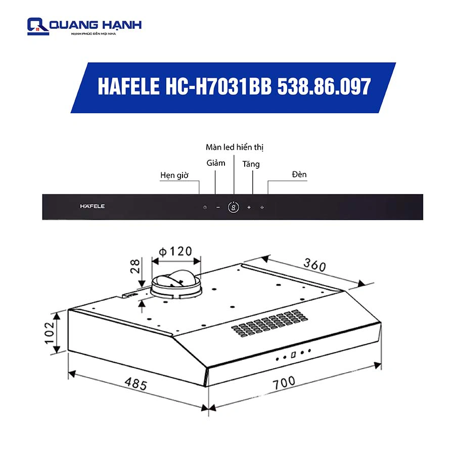 Máy hút mùi Hafele HC-H7031BB 538.86.097 QH246389 1