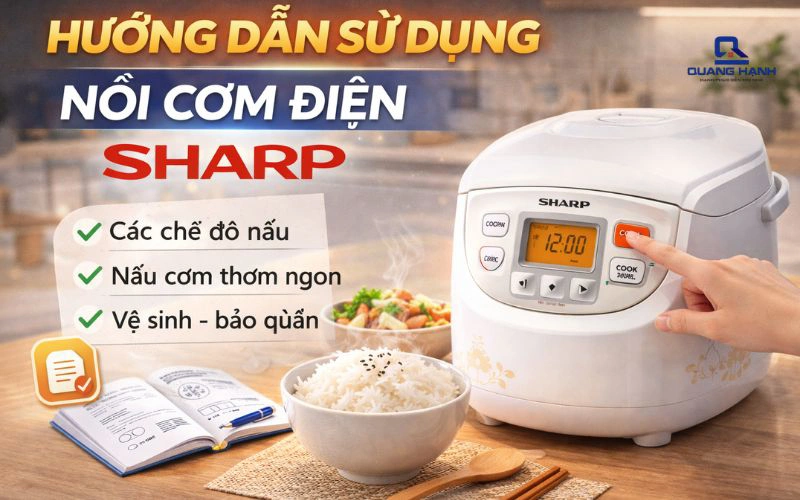 Hướng dẫn sử dụng nồi cơm điện sharp đơn giản, hiệu quả