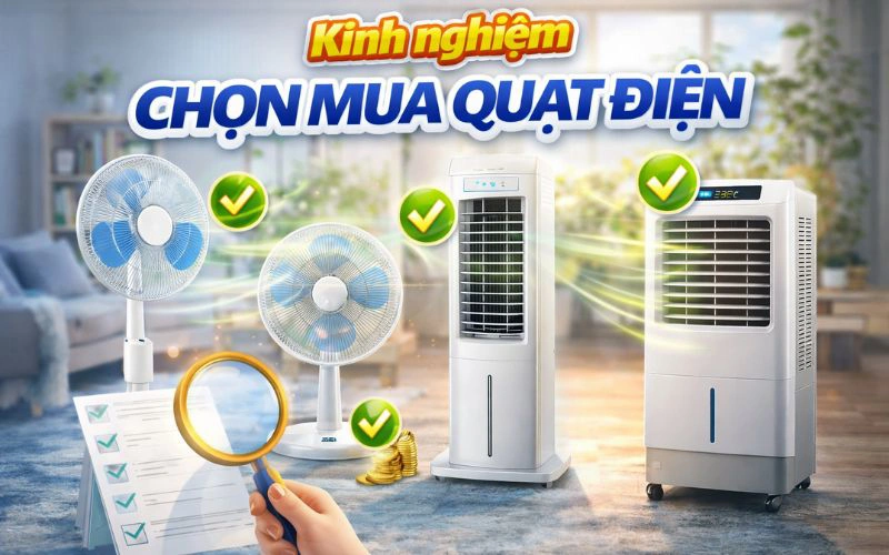Kinh nghiệm chọn mua quạt điện phù hợp, tiết kiệm điện cho gia đình