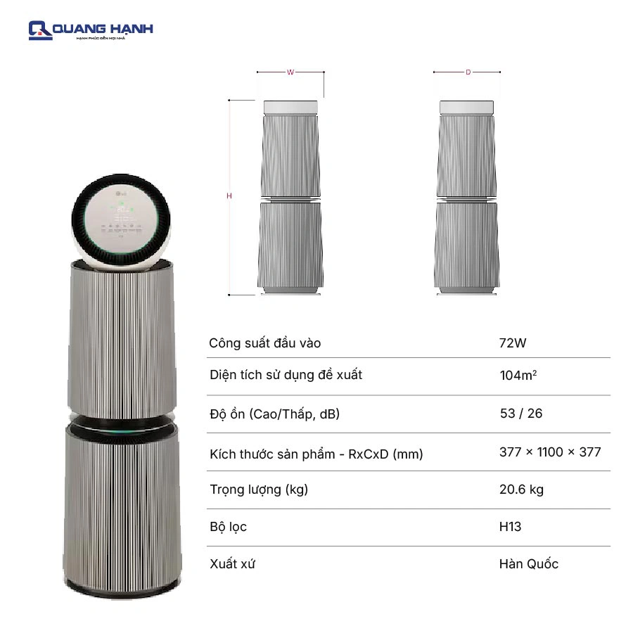 Máy lọc không khí LG PuriCare360 Alpha PET AS10GDBY0 QH241896 2
