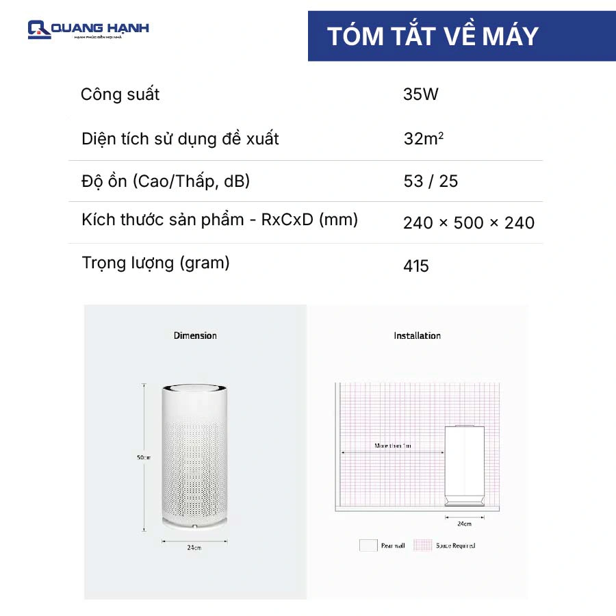 Máy lọc không khí LG PuriCare™ AeroHit AS35GGW10 QH245166 2