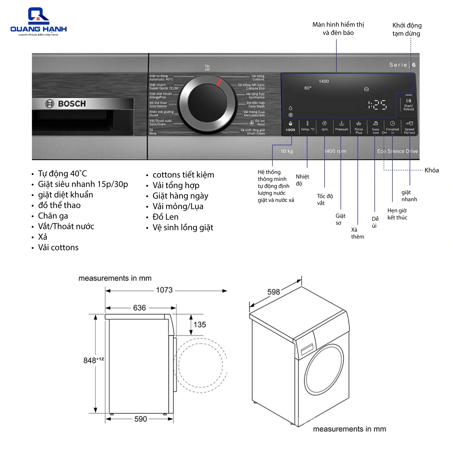 Máy giặt cửa trước Bosch WGG24401SG 9kg QH247211 1