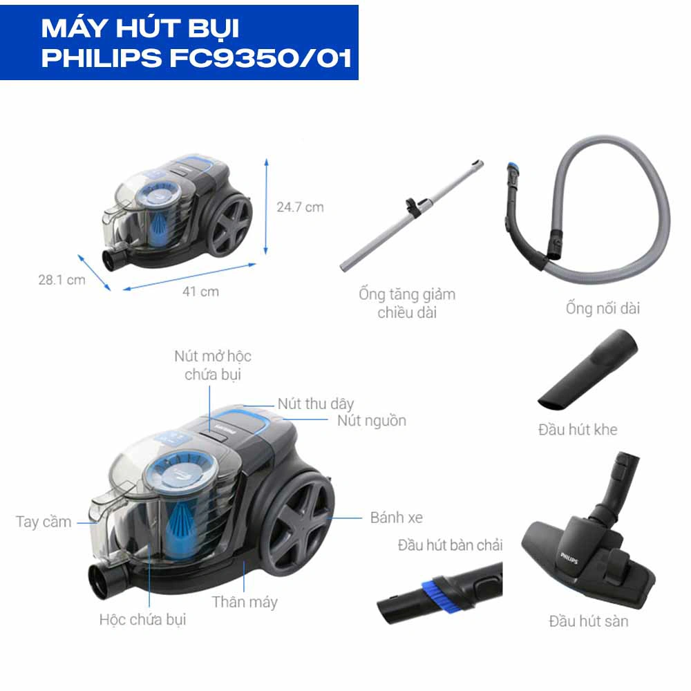 Máy hút bụi dạng hộp Philips FC9350/01 1800W QH5032 1