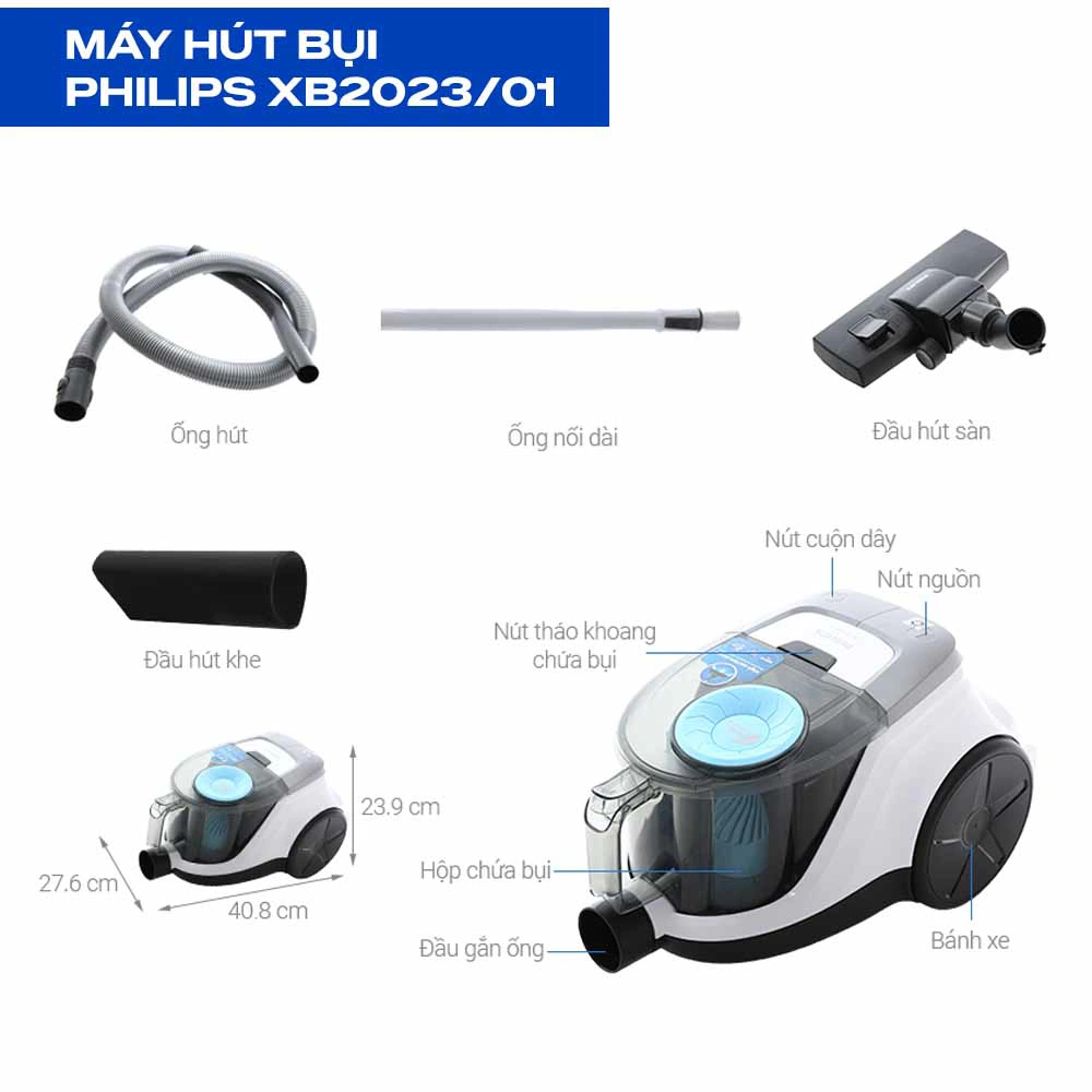 Máy hút bụi dạng hộp Philips XB2023/01 1800W QH241353 1