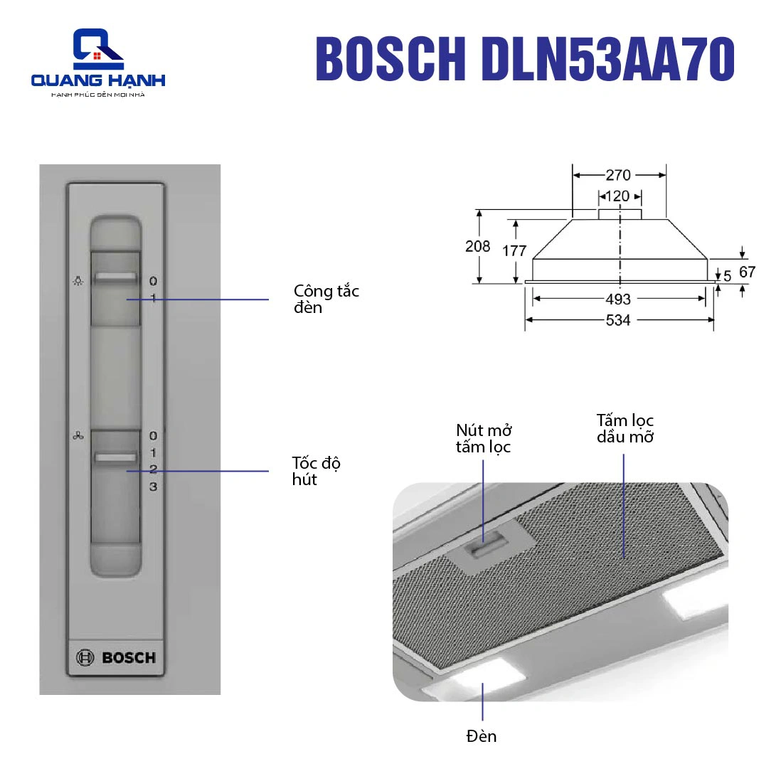 Máy hút mùi âm tủ Bosch DLN53AA70  QH246634 1